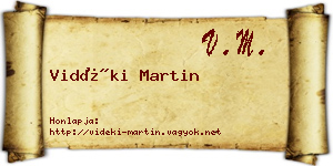 Vidéki Martin névjegykártya